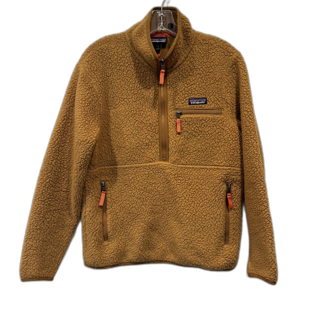 Patagonia Retro Pile Marsupial Fleece Pullover Brown Sherpa Granola Women Small